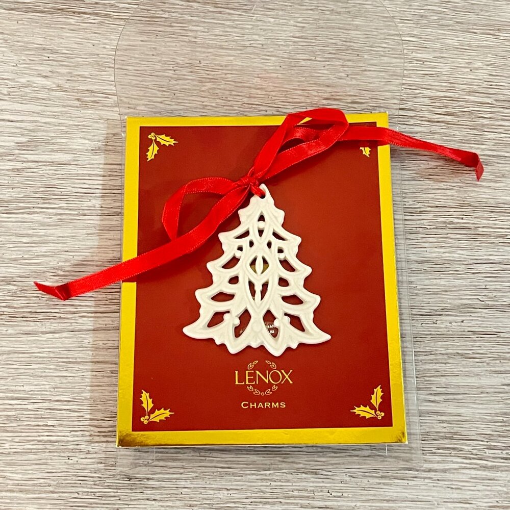 New Lenox Christmas Tree Charm Ornament Pierced Tree